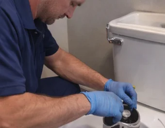 Modern bathroom plumbing repair